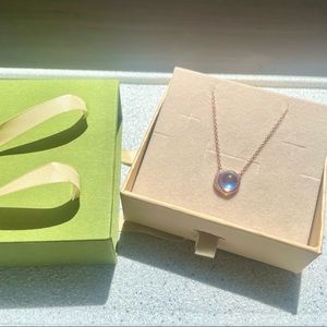 Moonstone Style Rose Gold Vermeil Necklace, Gift Box Included